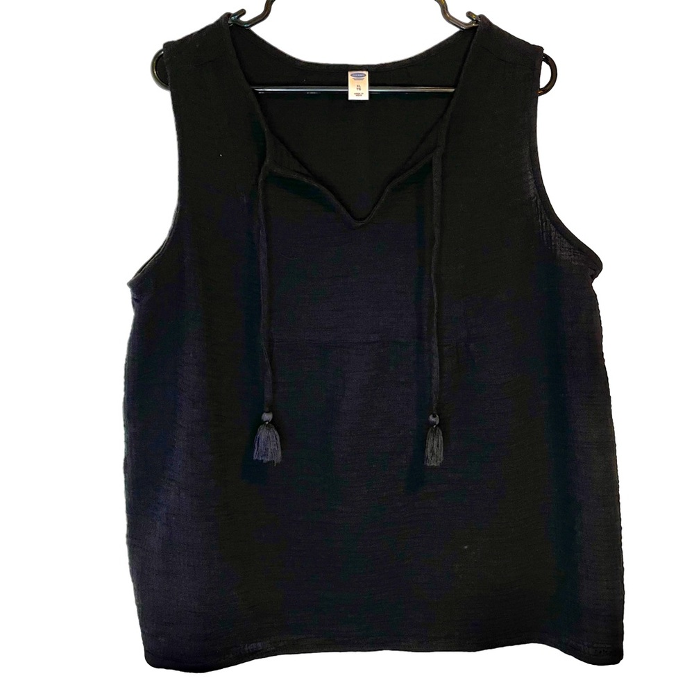 Old Navy Black Sleeveless Blouse Top XL